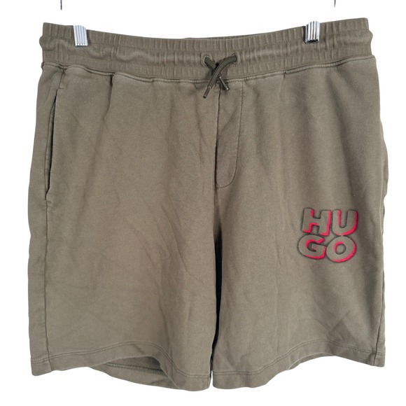 HUGO Hugo Boss Other - HUGO Hugo Boss Sweat Shorts Fleece Mens L Olive Green Cotton